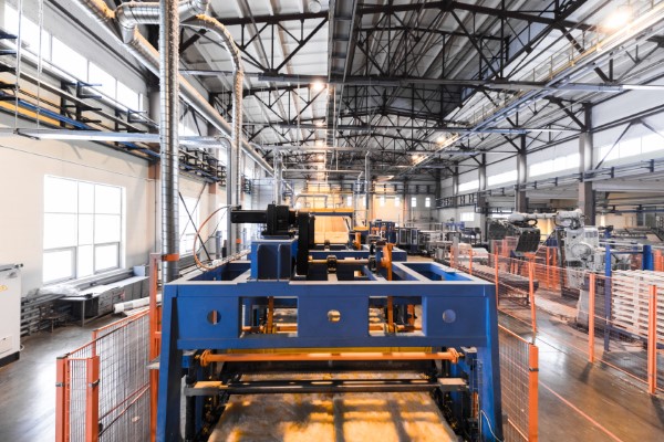 View from inside a woven roving factory